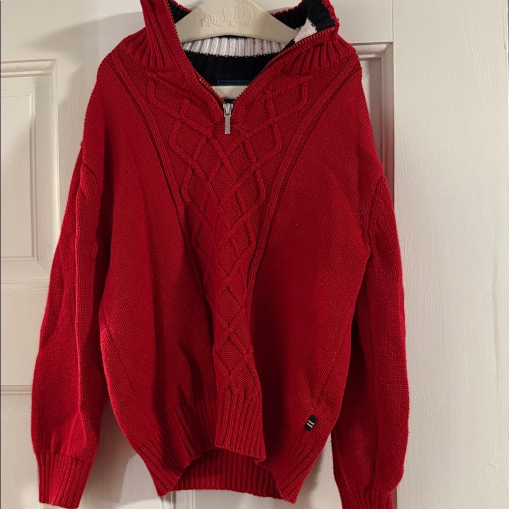 Nautica Kids Bold Red Zip-Up Sweater